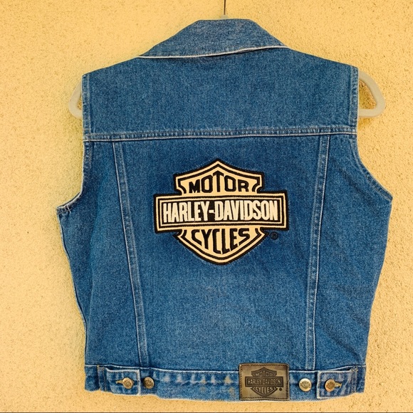 Harley-Davidson Jackets & Blazers - Harley Davidson Jean vest denim embroided Small